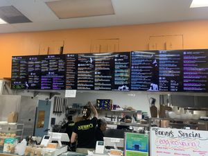 Menu Board  at Nature's Health Food and Cafe in Palm Springs