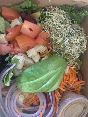 House salad add tofu   at Nature's Health Food and Cafe in Palm Springs