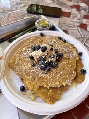 Lemon blueberry pancakes  at Nature's Health Food and Cafe in Palm Springs