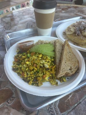 Tofu scramble really good  at Nature's Health Food and Cafe in Palm Springs
