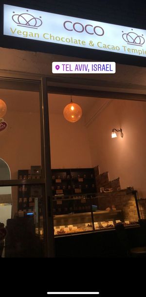 Front at COCO Vegan Chocolate in Tel Aviv