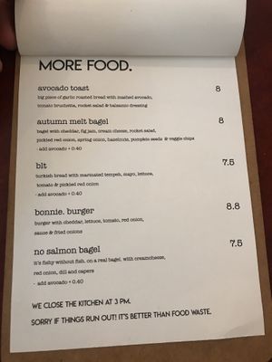 Menu more food at Bonnie in Arnhem