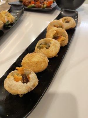 Pani puri   at Woodlands (Tsim Sha Tsui) in Kowloon