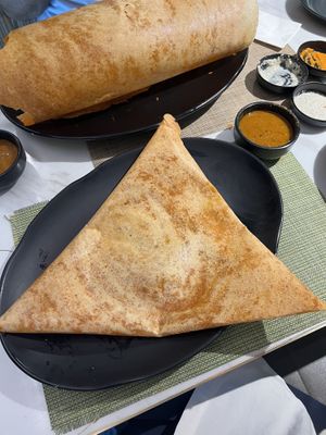 Mushroom masala dosa  at Woodlands (Tsim Sha Tsui) in Kowloon