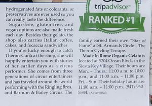  at Made In Rome Organic Gelato in Siesta Key