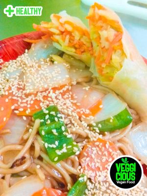 Pasta Teriyaki at Veggicious in Ciudad Victoria