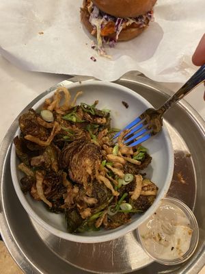 Brussels sprouts and horseradish sauce are BOMB  at Modern Times Far West Lounge in Encinitas