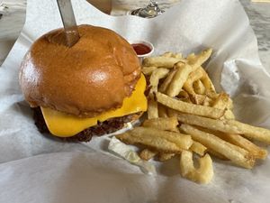 deluxe burger   at Modern Times Far West Lounge in Encinitas