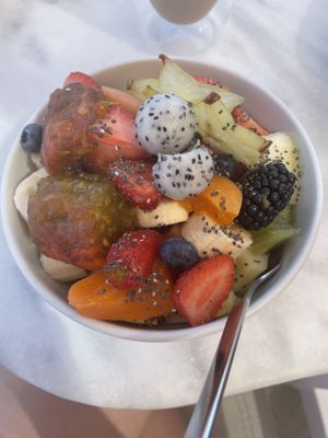 Fruit salad at Galini Cafe in Santorini