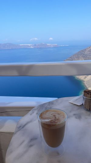 Soya latte  at Galini Cafe in Santorini