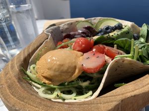 Rainbow bowl  at Galini Cafe in Santorini