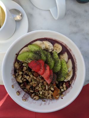   Delicious acai bowl.... at Galini Cafe in Santorini