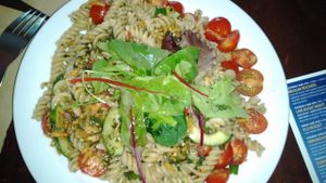 Pasta with cashew cheese Parmesan. at InSpiral Lounge in North West London