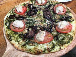 Vegan pesto pizza with add ons  at Pizza Street - Putuo District in Shanghai