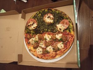 Double toping Vegeterian Pesto And Omni pork at Pizza Street - Putuo District in Shanghai