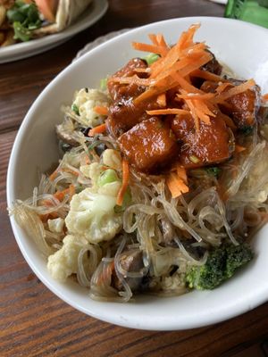 Mung bean vermicelli stir fry at Arles and Boggs  in Wallingford