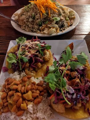 Cauliflower Tacos special and Fried Rice at Arles and Boggs  in Wallingford