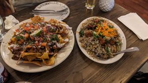 Nachos and fried rice at Arles and Boggs  in Wallingford