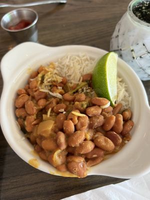 Rice and beans side  at Arles and Boggs  in Wallingford