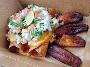 Loaded Taquitos at Arles and Boggs  in Wallingford