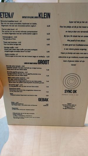 Menu at Sync-Ok in Deventer