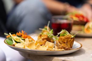 Jackfruit satay , yummy ! at Sync-Ok in Deventer