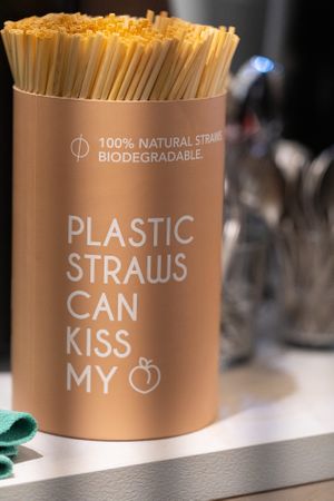 100% natural straws , super !  at Sync-Ok in Deventer