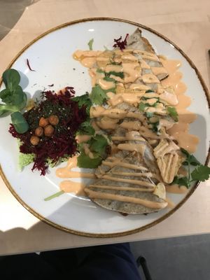 Quesadilla with jack fruit at Sync-Ok in Deventer