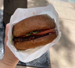 backyard burger   at Veg'n out in San Diego
