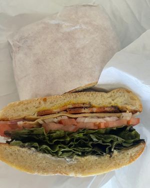 sandwich from grab and go   at Veg'n out in San Diego