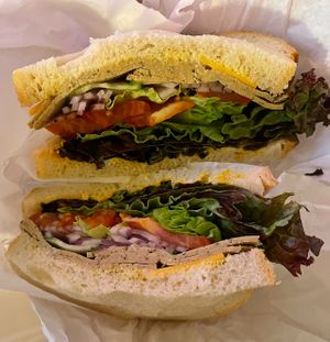 turkey club   at Veg'n out in San Diego