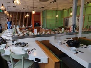 Seating and interior at Shuang Shuang in London