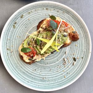 Avocado hummus sourdough at The Greenhouse in Horsforth
