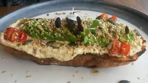 Hummus avacado at The Greenhouse in Horsforth