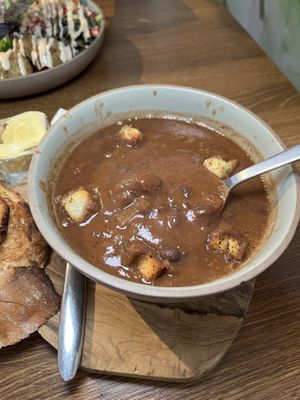 Black bean soup  at The Greenhouse in Horsforth