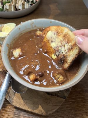 Black bean soup  at The Greenhouse in Horsforth