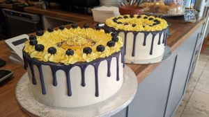 Lemon blueberry and poppy seeds cake  at The Greenhouse in Horsforth