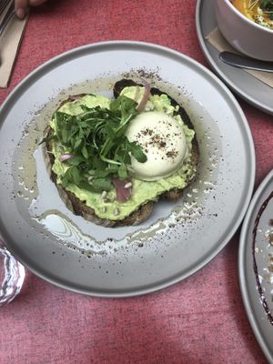 Avo toast with ‘egg' at Sacred Grounds in Exeter