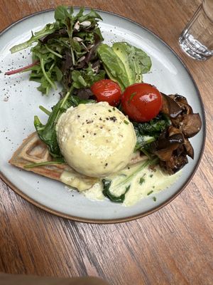 Gluten free egg Benedict   at Sacred Grounds in Exeter