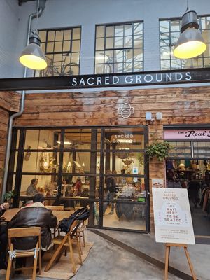 Front of shop  at Sacred Grounds in Exeter