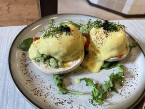 “Eggs” royale  at Sacred Grounds in Exeter