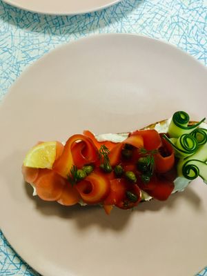Vegan Carrot Gravlax at Sacred Grounds in Exeter