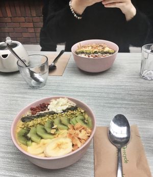 mango smoothie bowl ✨ at Sacred Grounds in Exeter