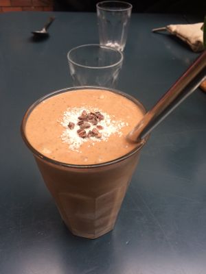 Peanut butter and banana smoothie  at Sacred Grounds in Exeter