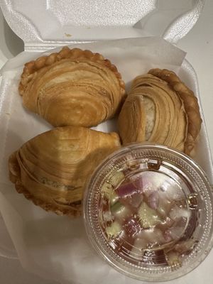 Vegan curry potato puffs  at Taste of Thai in East Lansing