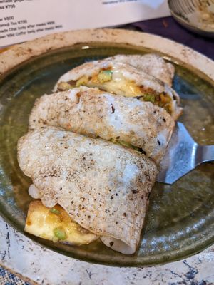 Vegan cheese rice wrap at Yasai Izakaya Genki in Tokyo