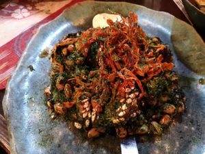 Vegan okonomiyaki at Yasai Izakaya Genki in Tokyo