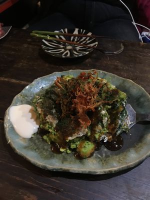 Japanese pancake at Yasai Izakaya Genki in Tokyo