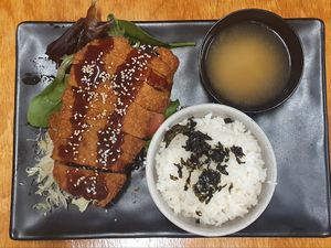 Vegan Chicken Tonkatsu at Little Beans Gourmet in Canning Vale
