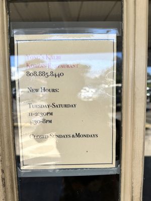 Hours #Veganuary at Yong's Kal-Bi in Waimea